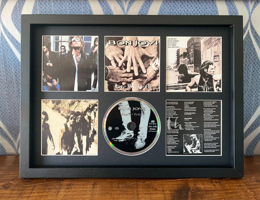Bon Jovi | Keep The Faith | Retro Mounted CD Wall Display | Frame Not Included |