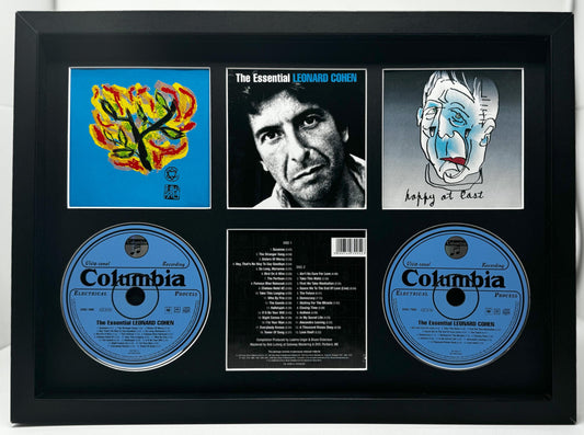Leonard Cohen | The Essential | Retro Double Mounted CD Wall Display | Frame Not Included |