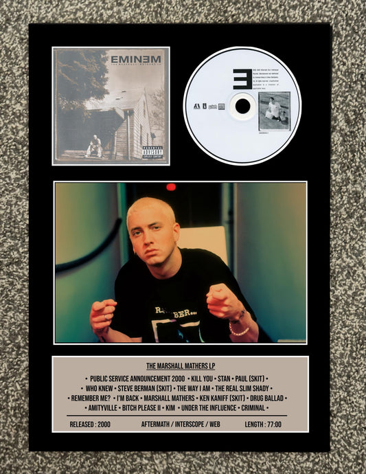 Eminem | The Marshall Mathers LP | Retro Mounted CD Wall Display | Frame Not Included |