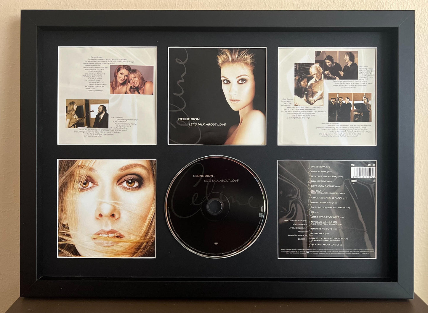 Celine Dion | Let's Talk About Love | Retro Mounted CD Wall Display | Frame Not Included |