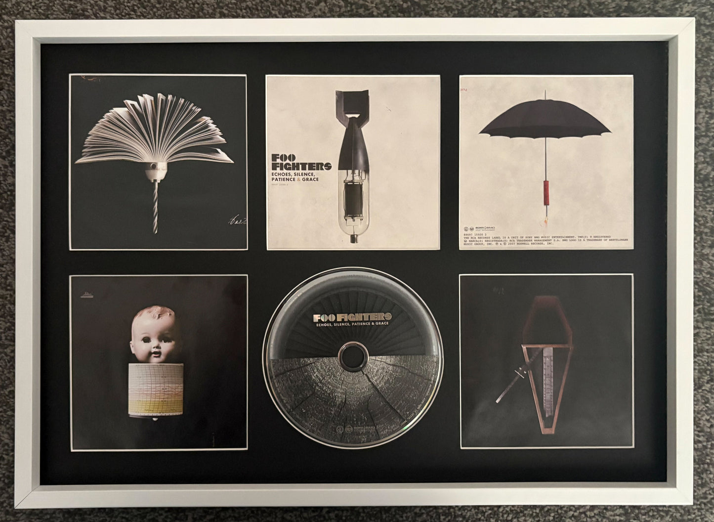 The Foo Fighters | Echoes, Silence, Patience & Grace | Retro Mounted CD Wall Display | Frame Not Included |