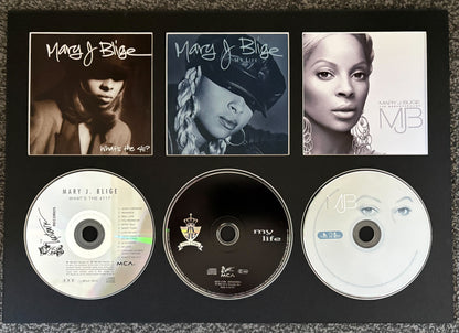 Mary J Blige | What's The 411? | My Life | The Breakthrough | Triple Retro Mounted CD Wall Display | Frame Not Included |