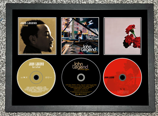 John Legend | Get Lifted | Once Again | Love In The Future | Triple Retro Mounted CD Wall Display | Frame Not Included |