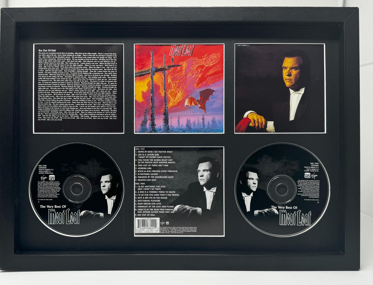 Meatloaf | The Very Best Of Meatloaf | Retro Double Mounted CD Wall Display | Frame Not Included |