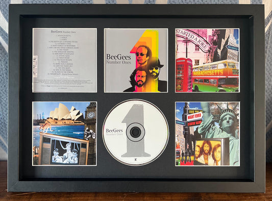 The Bee Gees  | Number Ones | Retro Mounted CD Wall Display | Frame Not Included |