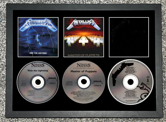 Metallica | Ride The Lightning | Master Of Puppets | The Black Album | Retro Triple CD Wall Display | Frame Not Included |