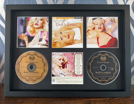 Christina Aguilera | Back To Basics | Retro Double Mounted CD Wall Display | Frame Not Included |