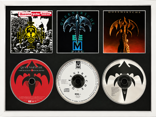 Queensryche | Operation : Mindcrime | Empire | Promised Land | Triple Retro Mounted CD Wall Display | Frame Not Included |
