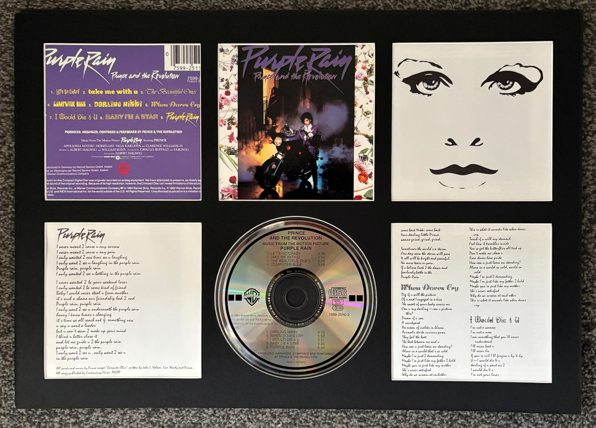 Prince | Purple Rain | Retro Mounted CD Wall Display | Frame Not Included |