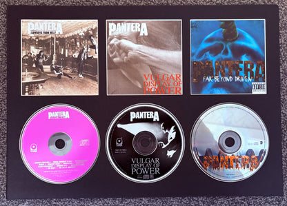 Pantera | Cowboys From Hell | Vulgar Display Of Power | Far Beyond Driven | Retro Triple CD Wall Display | Frame Not Included |
