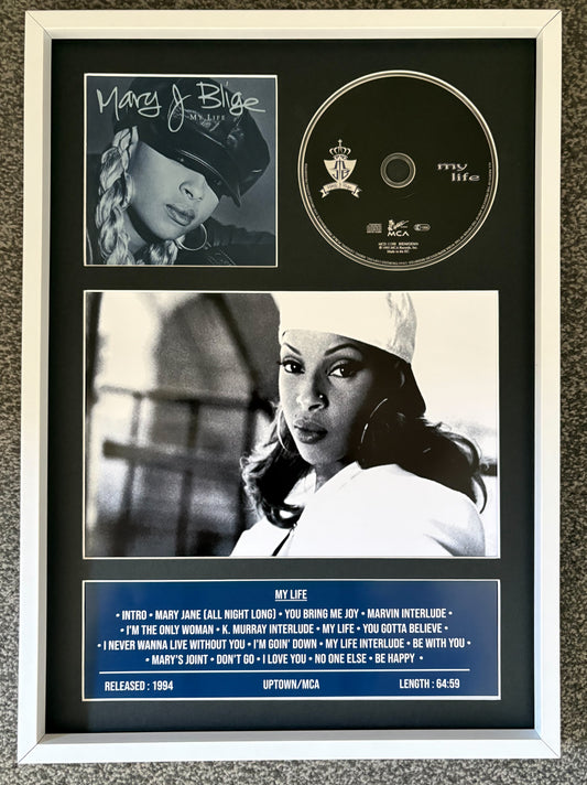 Mary J Blige | My Life | Retro Mounted CD Wall Display | Frame Not Included |