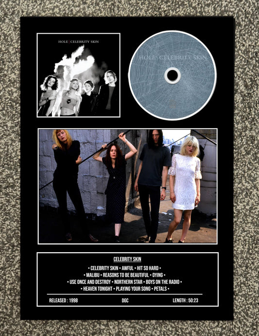 Hole | Celebrity Skin | Retro Mounted CD Wall Display | Frame Not Included |