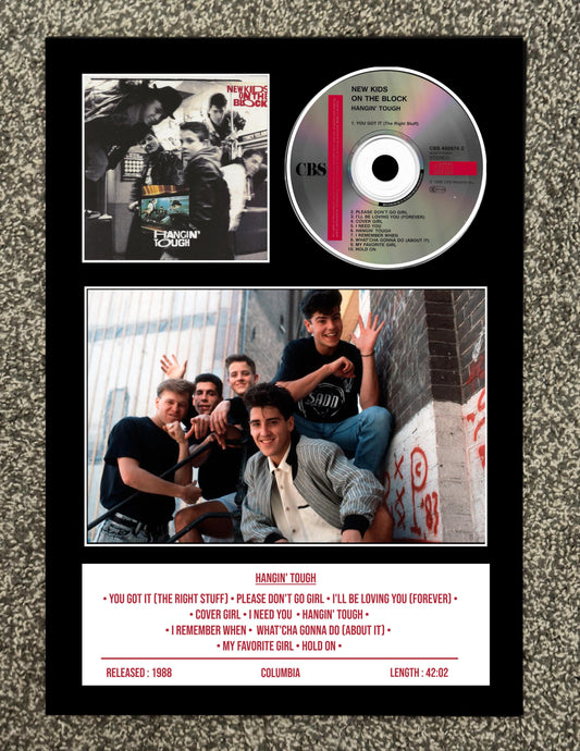 New Kids On The Block | Hangin' Tough | Retro Mounted CD Wall Display | Frame Not Included |