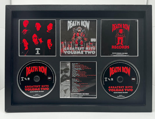 Death Row Records | Greatest Hits Volume 2 | Retro Double Mounted CD Wall Display | Frame Not Included |