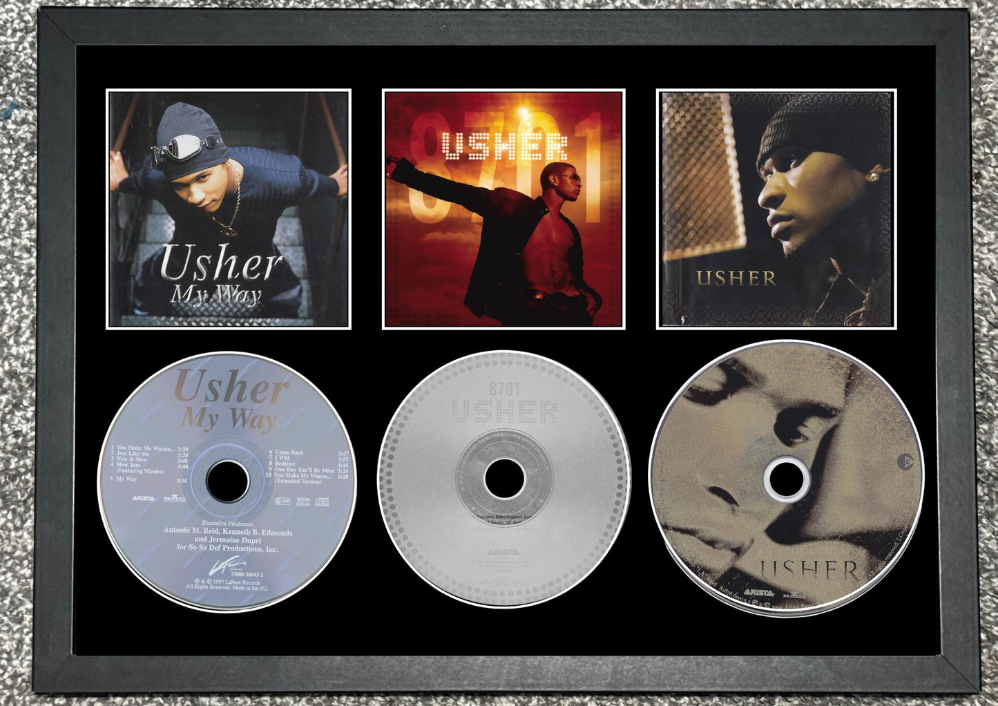 Usher | My Way | 8701 | Confessions | Retro Triple CD Wall Display | Frame Not Included |