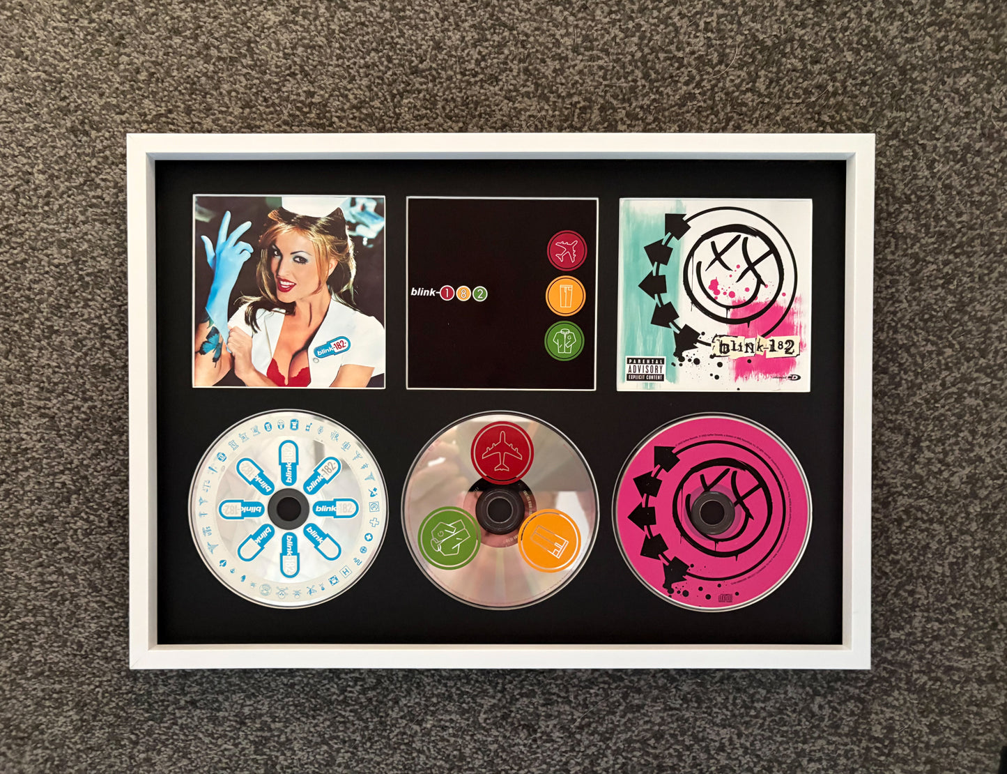 Blink 182 | Enema Of The State | Take Off Your Pants & Jacket | Blink 182 | Retro Triple CD Wall Display | Frame Not Included |