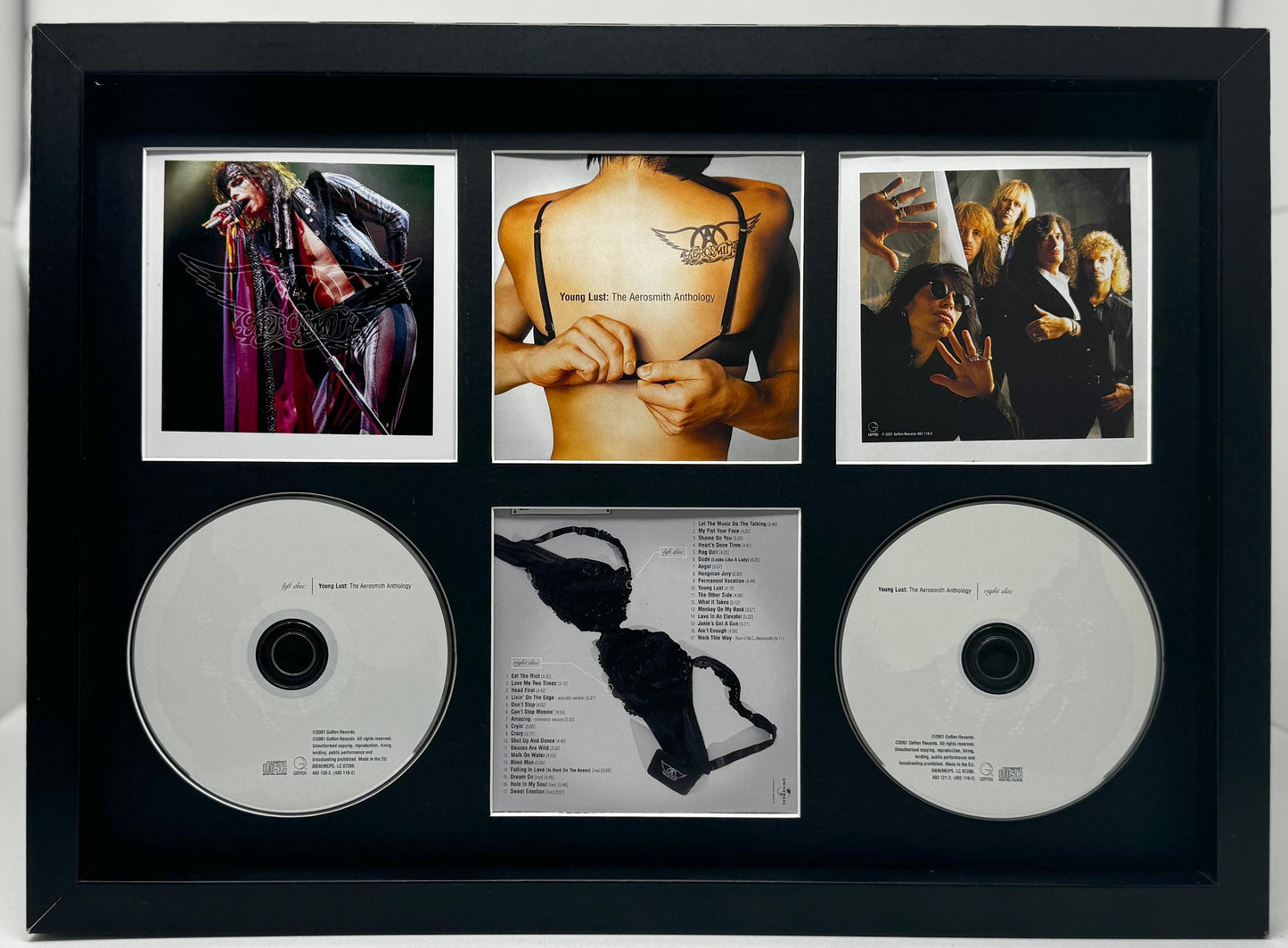 Aerosmith | Young Lust : The Aerosmith Anthology  | Double Retro Mounted CD Wall Display | Frame Not Included |