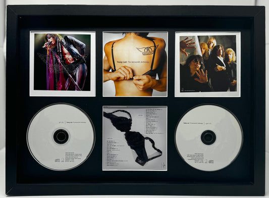 Aerosmith | Young Lust : The Aerosmith Anthology  | Double Retro Mounted CD Wall Display | Frame Not Included |