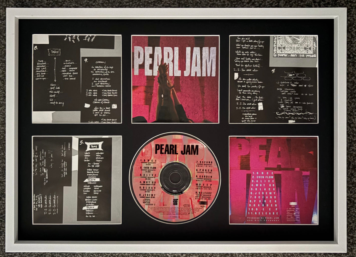 Pearl Jam | Ten | Retro Mounted CD Wall Display | Frame Not Included |