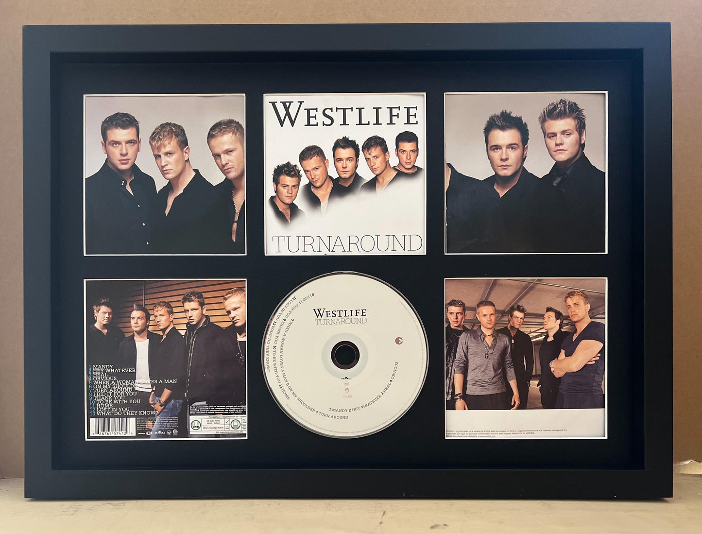 Westlife | Turnaround | Retro Mounted CD Wall Display | Frame Not Included |