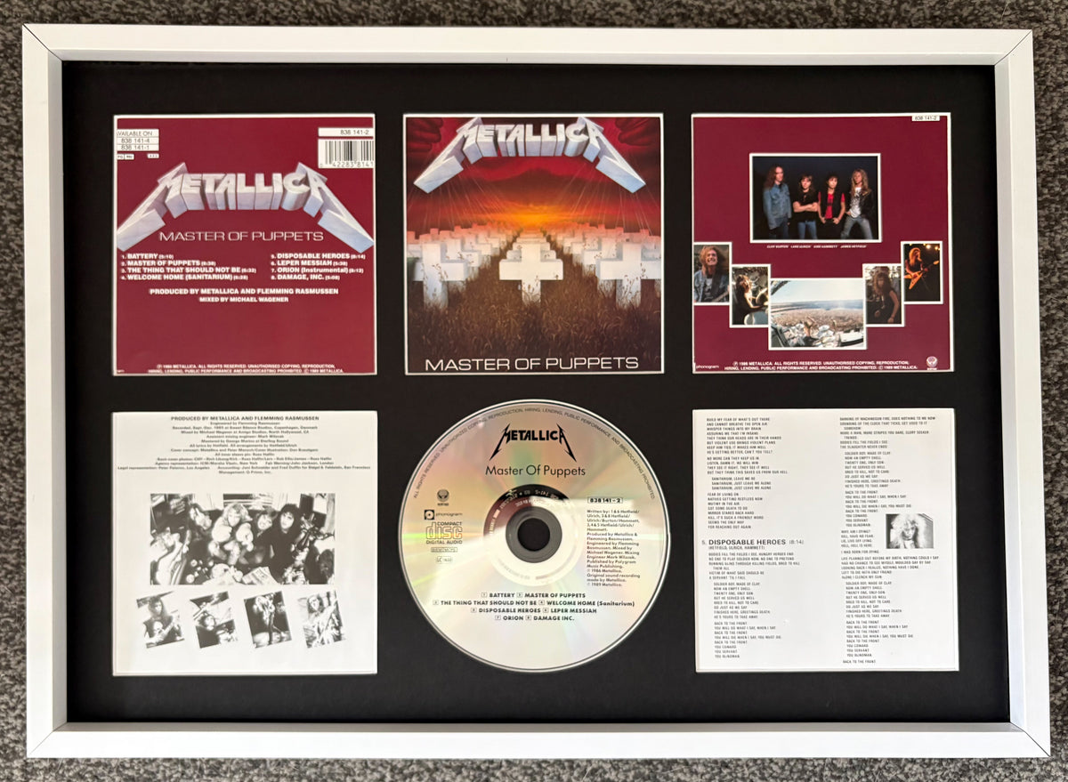 Metallica | Master Of Puppets | Retro Mounted CD Wall Display | Frame Not Included |
