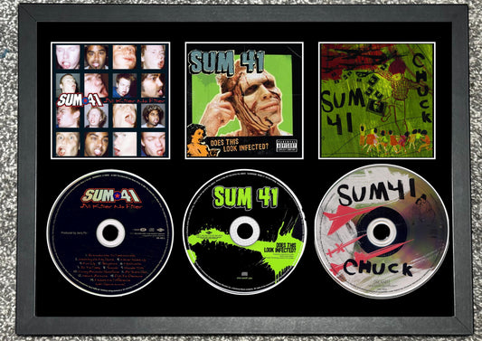 Sum 41 | All Killer No Filler | Does This Look Infected | Chuck | Retro Triple CD Wall Display | Frame Not Included |