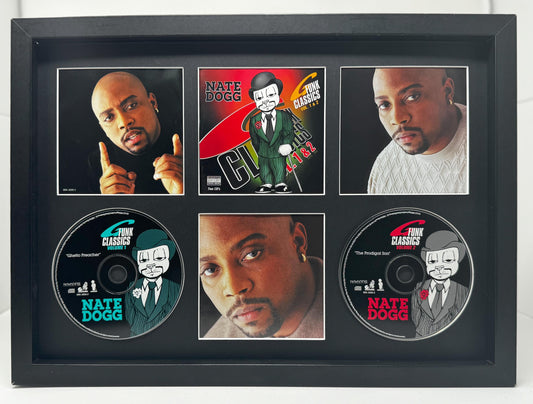 Nate Dogg | G Funk Classics Volume 1 & 2 | Retro Double Mounted CD Wall Display | Frame Not Included |
