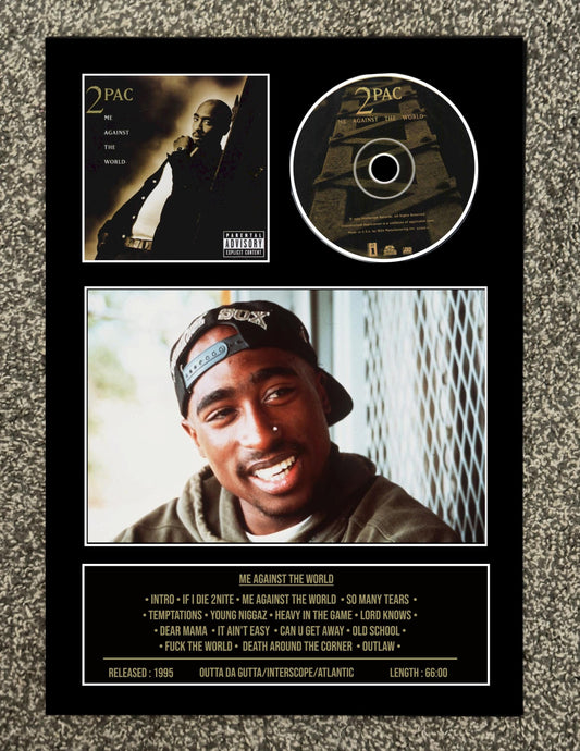 2Pac | Me Against The World | Retro Mounted CD Wall Display | Frame Not Included |
