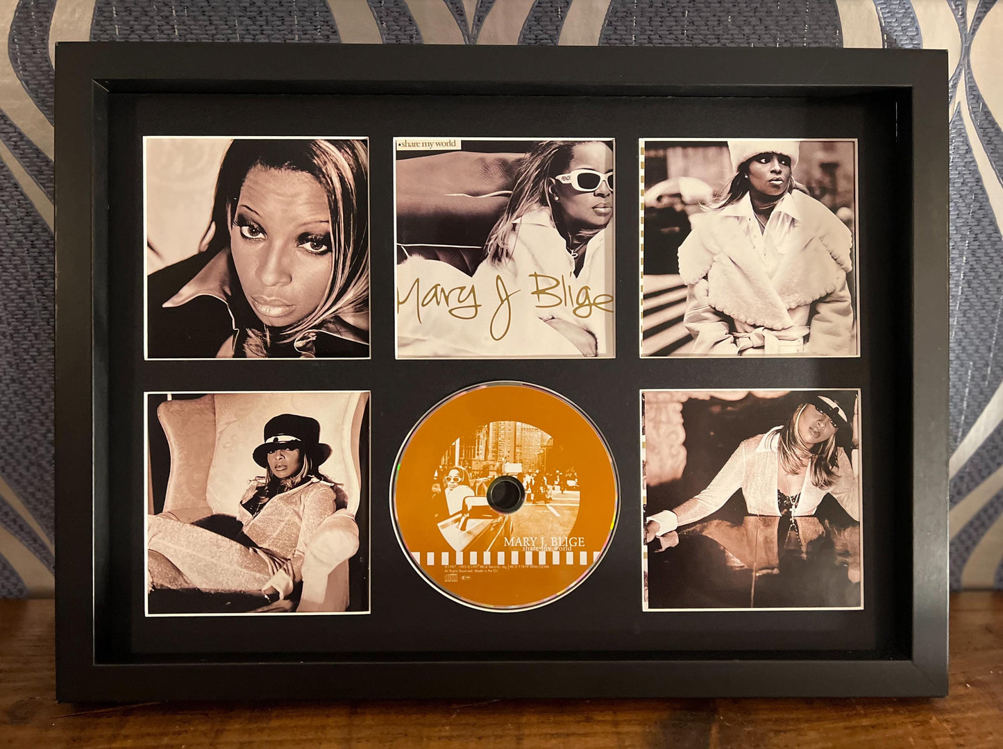 Mary J Blige  | Share My World | Retro Mounted CD Wall Display | Frame Not Included |