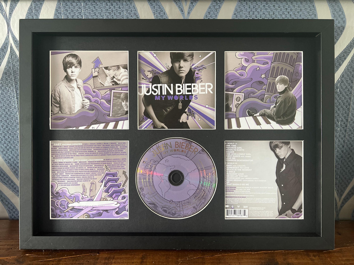 Justin Bieber | My Worlds | Retro Mounted CD Wall Display | Frame Not Included |