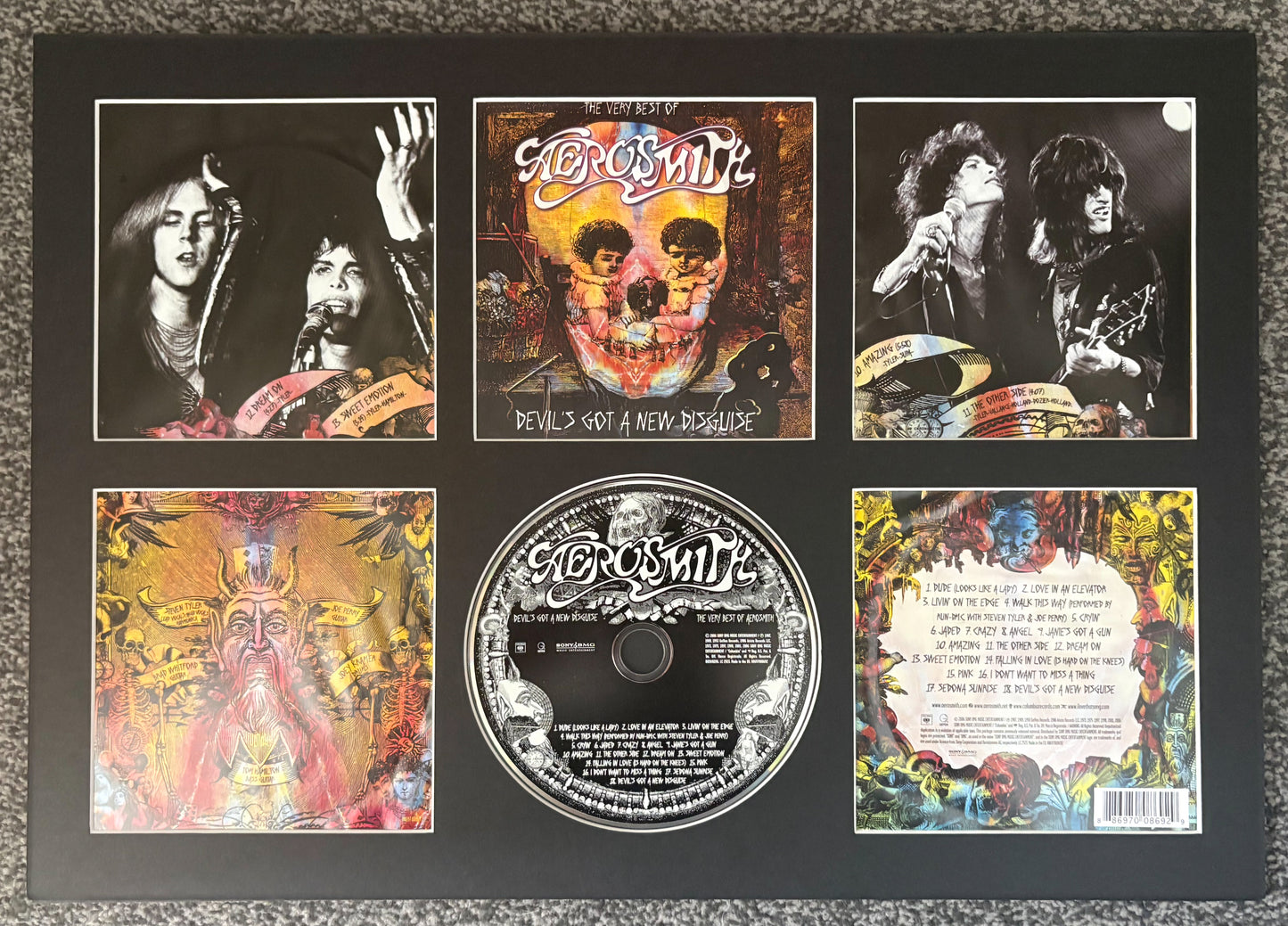 Aerosmith | Devil's Got A New Disguise | Retro Mounted CD Wall Display | Frame Not Included |