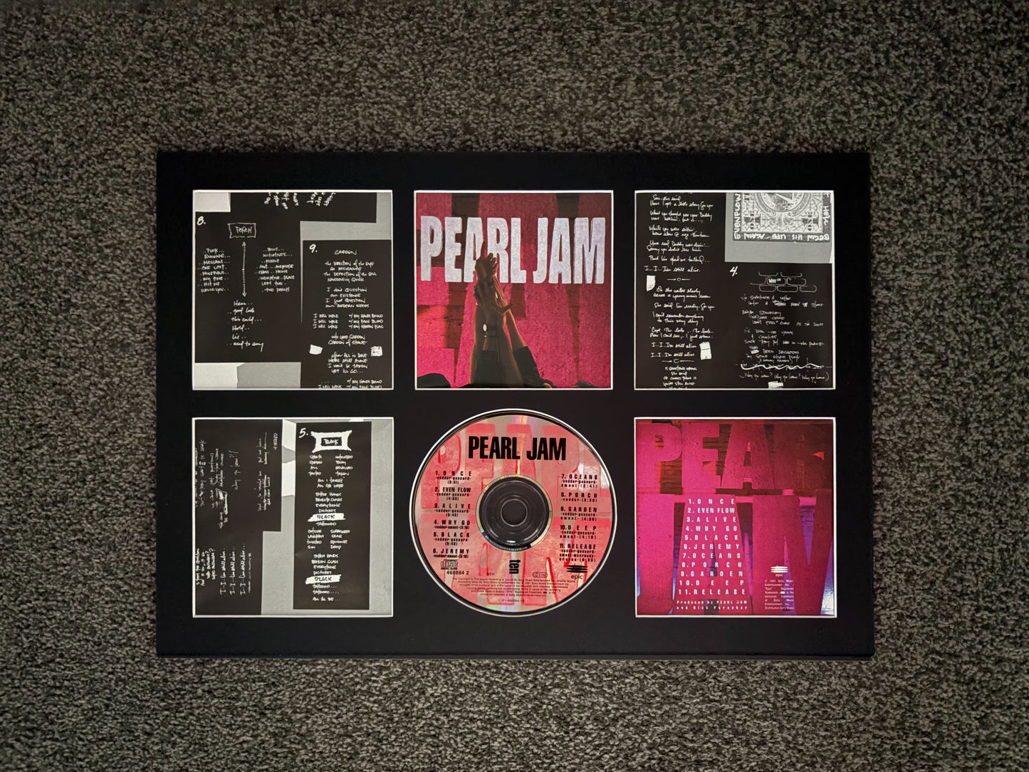 Pearl Jam | Ten | Retro Mounted CD Wall Display | Frame Not Included |