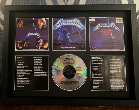 Metallica | Ride The Lightning | Retro Mounted CD Wall Display | Frame Not Included |