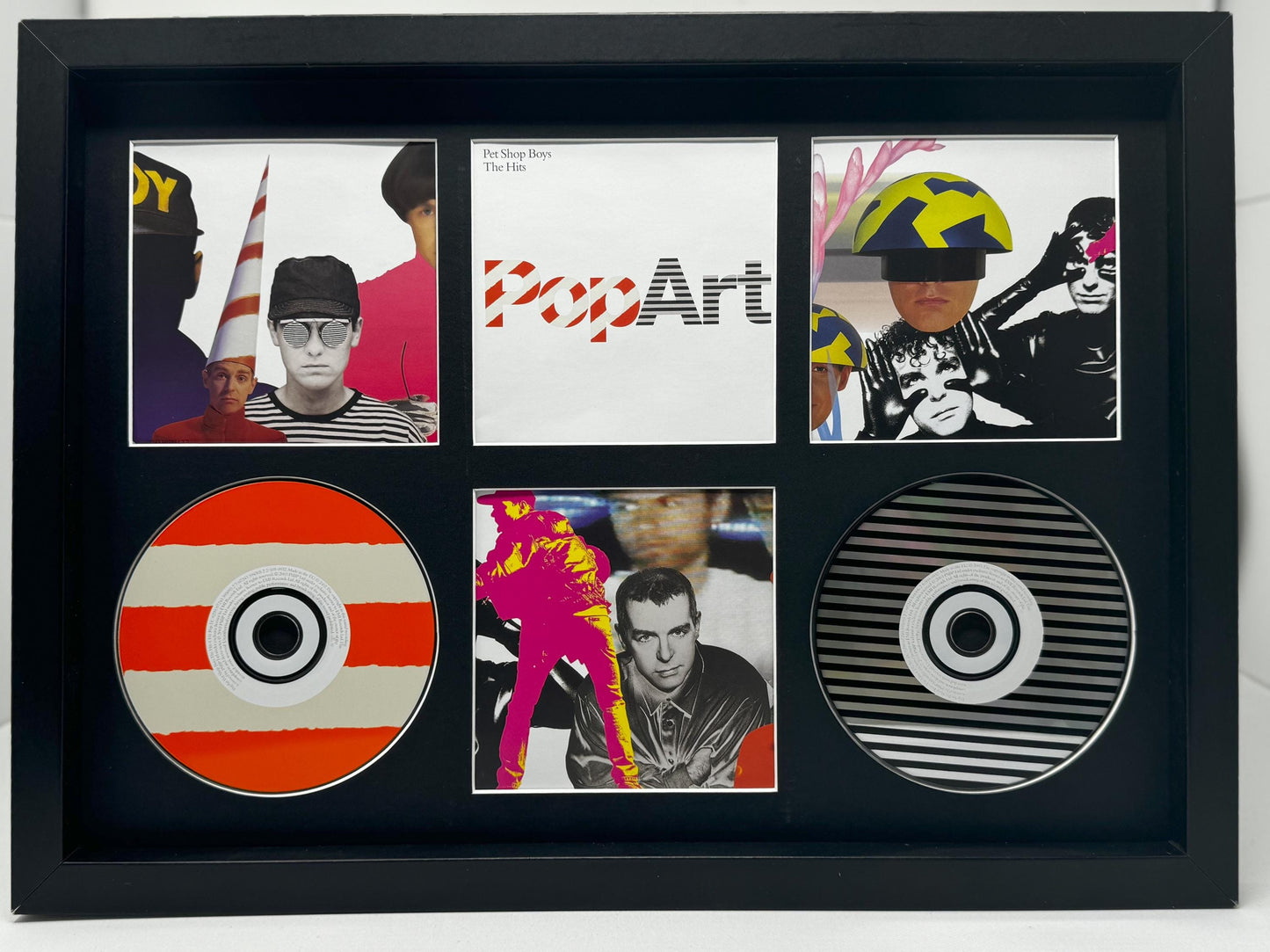 The Pet Shop Boys | PopArt | Retro Double Mounted CD Wall Display | Frame Not Included |