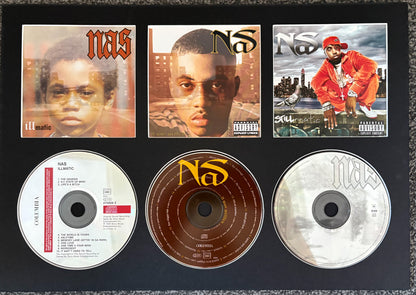 Nas | Illmatic | It Was Written | Stillmatic | Retro Triple CD Wall Display | Frame Not Included |