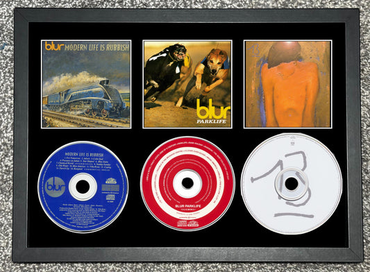 Blur | Modern Life Is Rubbish | Parklife | 13 | Retro Triple CD Wall Display | Frame Not Included |
