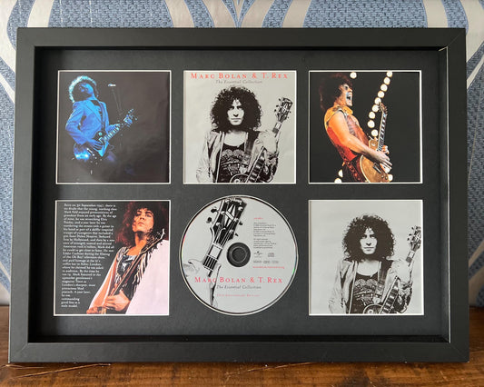 Marc Bolan & T-Rex  | The Essential Collection | Retro Mounted CD Wall Display | Frame Not Included |