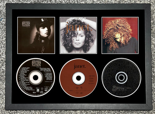 Janet Jackson | Rhythm Nation 1814 | Janet | The Velvet Rope | Retro Triple CD Wall Display | Frame Not Included |