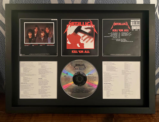 Metallica | Kill 'Em All| Retro Mounted CD Wall Display | Frame Not Included |