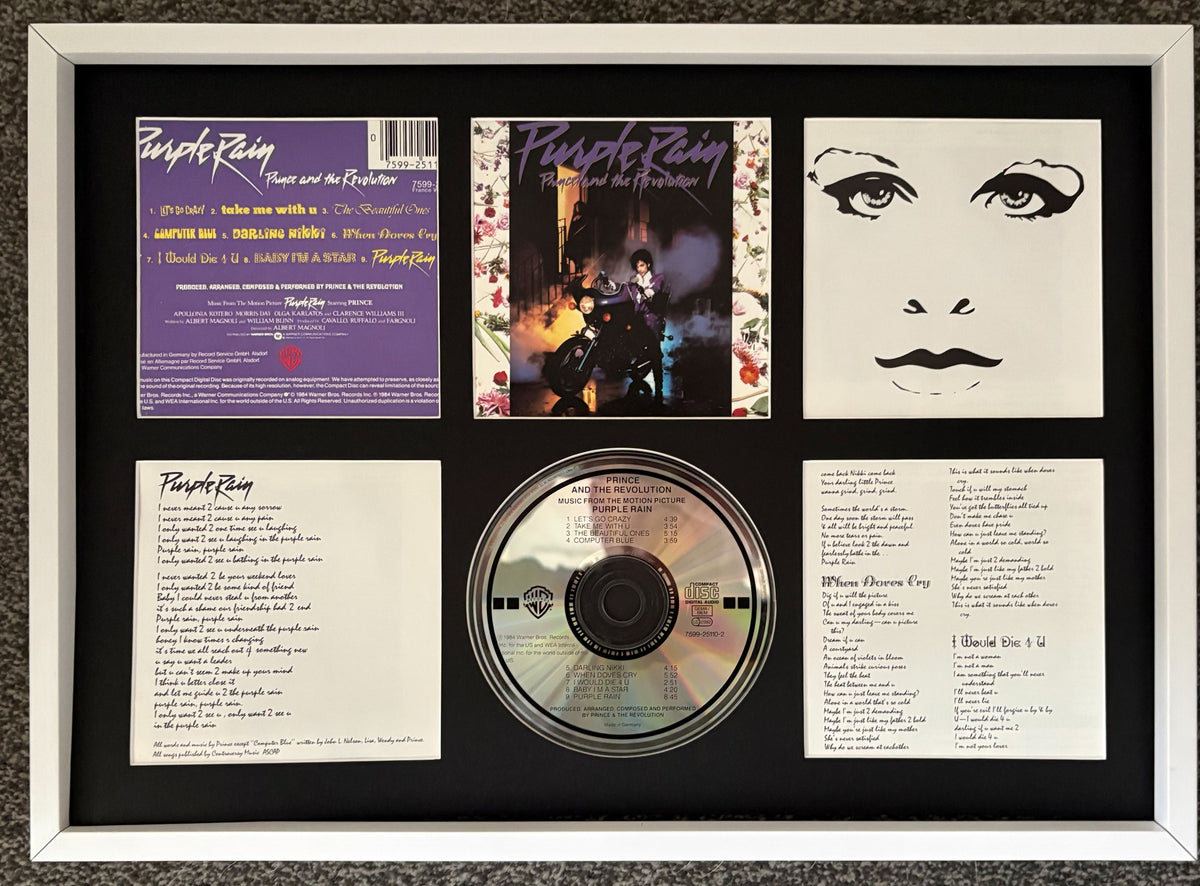 Prince | Purple Rain | Retro Mounted CD Wall Display | Frame Not Included |