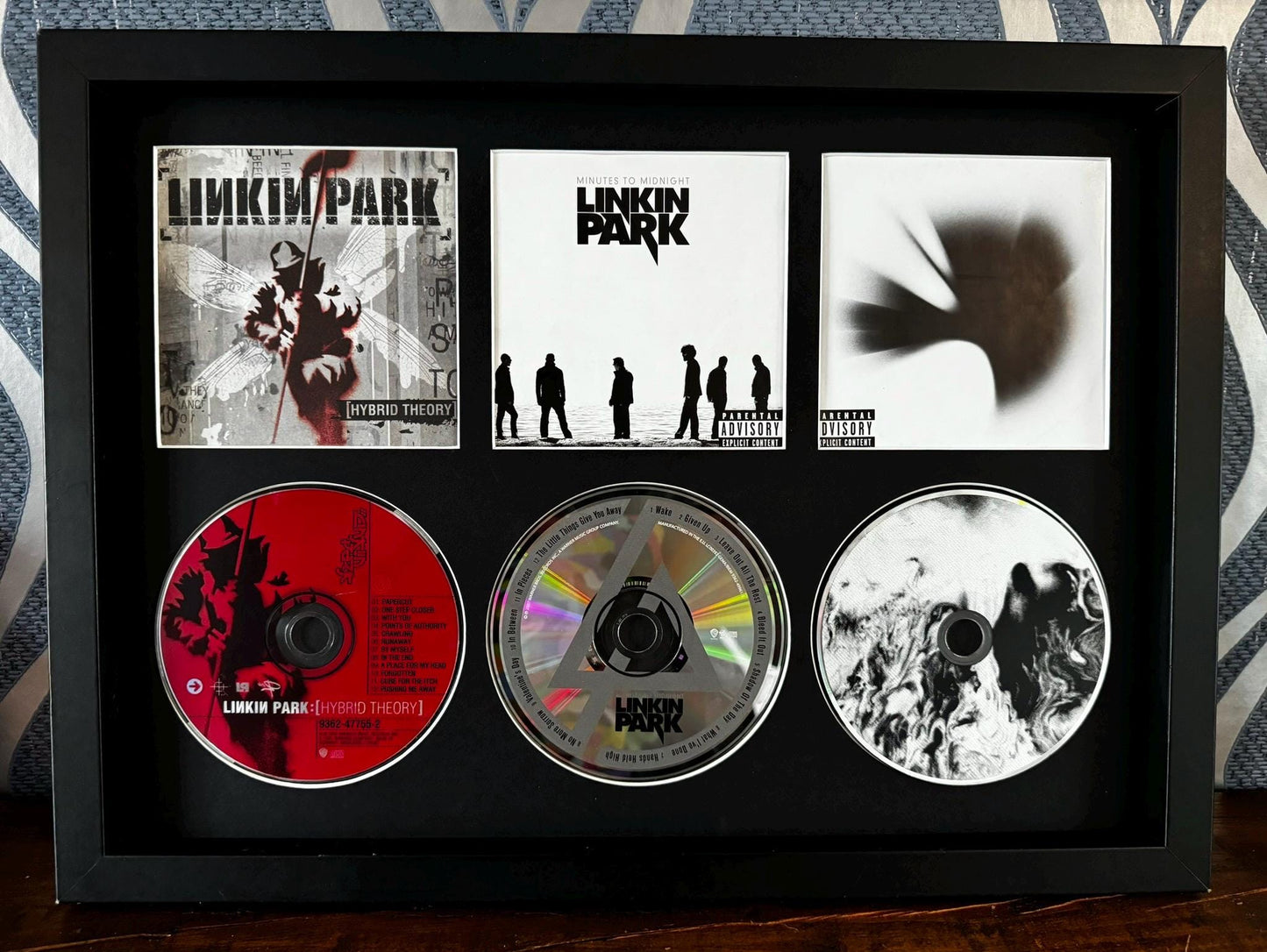Linkin Park | Hybrid Theory | Minutes To Midnight | A Thousand Suns | Retro Triple CD Wall Display | Frame Not Included |