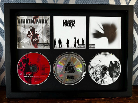 Linkin Park | Hybrid Theory | Minutes To Midnight | A Thousand Suns | Retro Triple CD Wall Display | Frame Not Included |