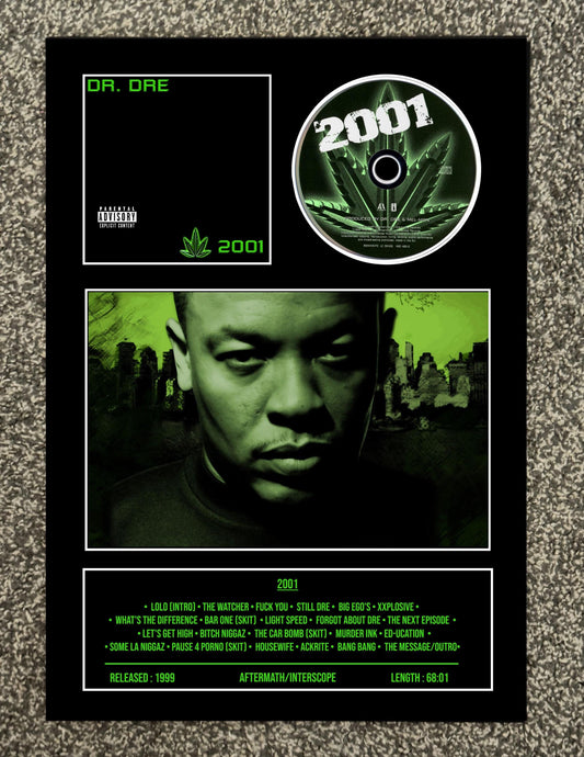 Dr Dre | 2001 | Retro Mounted CD Wall Display | Frame Not Included |