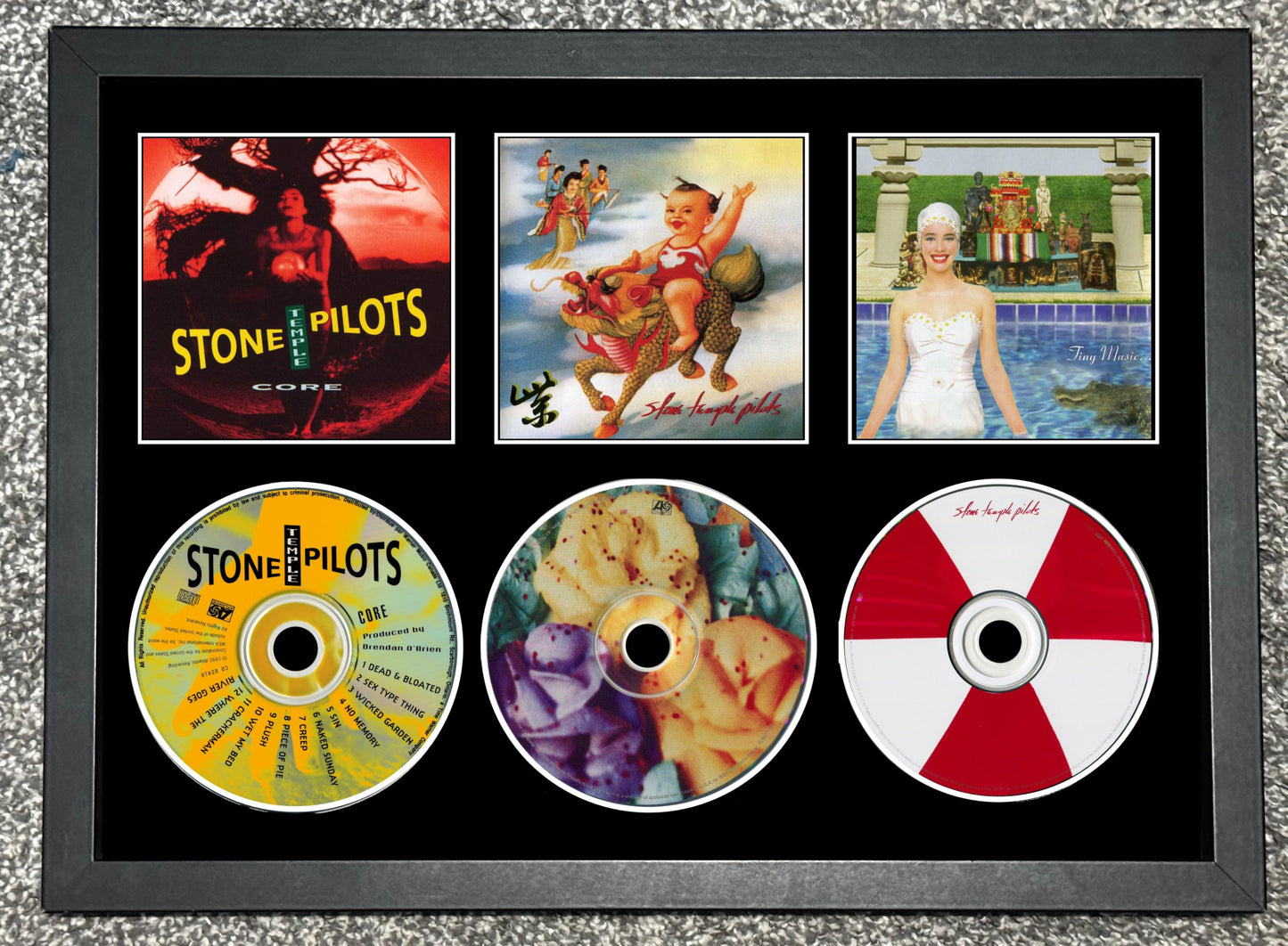 Stone Temple Pilots | Core | Purple | Tiny Music.....Songs From The Vatican Gift Shop | Retro Triple CD Wall Display | Frame Not Included |