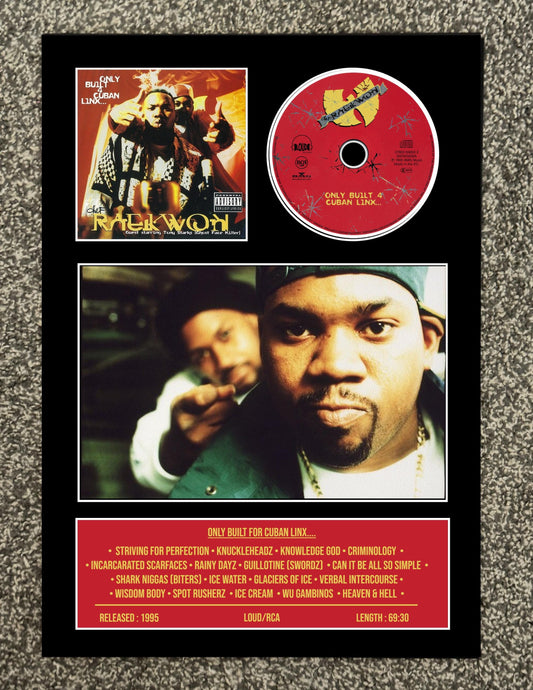 Raekwon | Only Built For Cuban Linx... | Retro Mounted CD Wall Display | Frame Not Included |