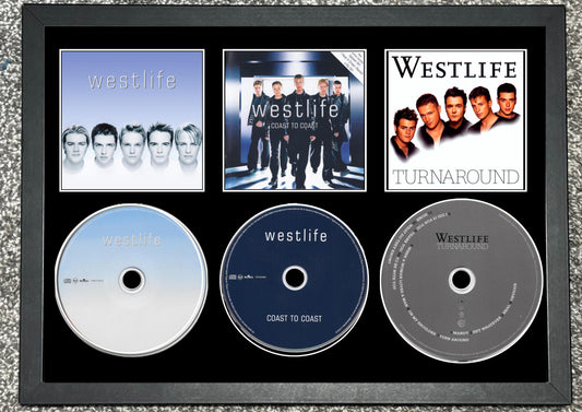 Westlife | Westlife | Coast To Coast | Turnaround | Retro Triple CD Wall Display | Frame Not Included |