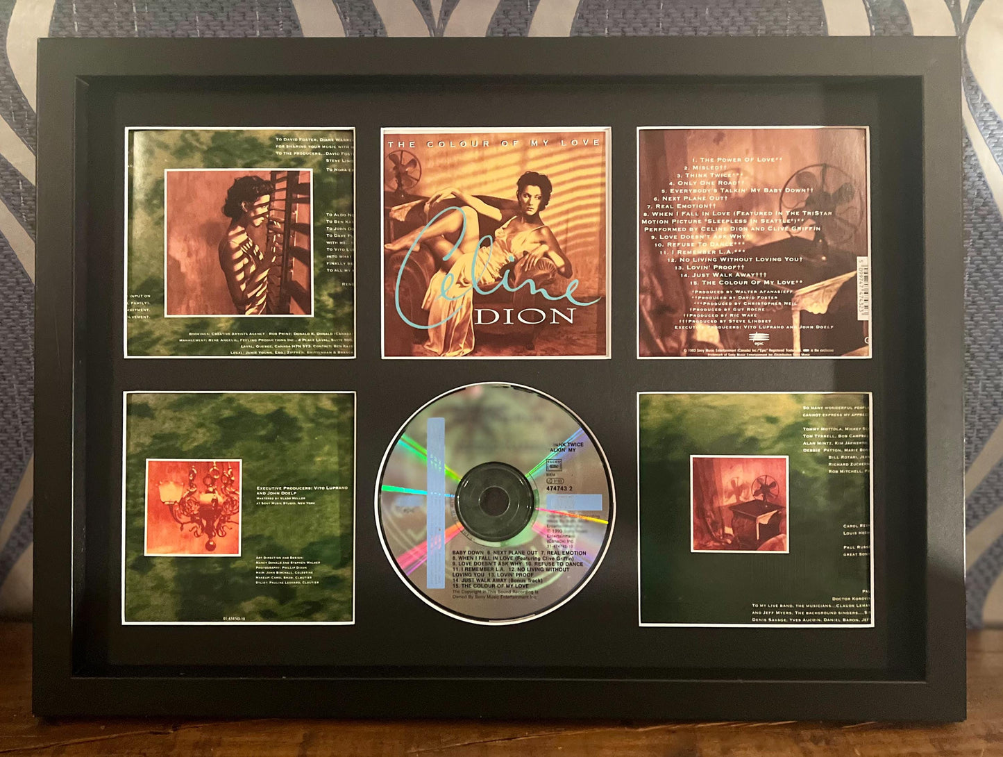 Celine Dion | The Colour Of My Love | Retro Mounted CD Wall Display | Frame Not Included |