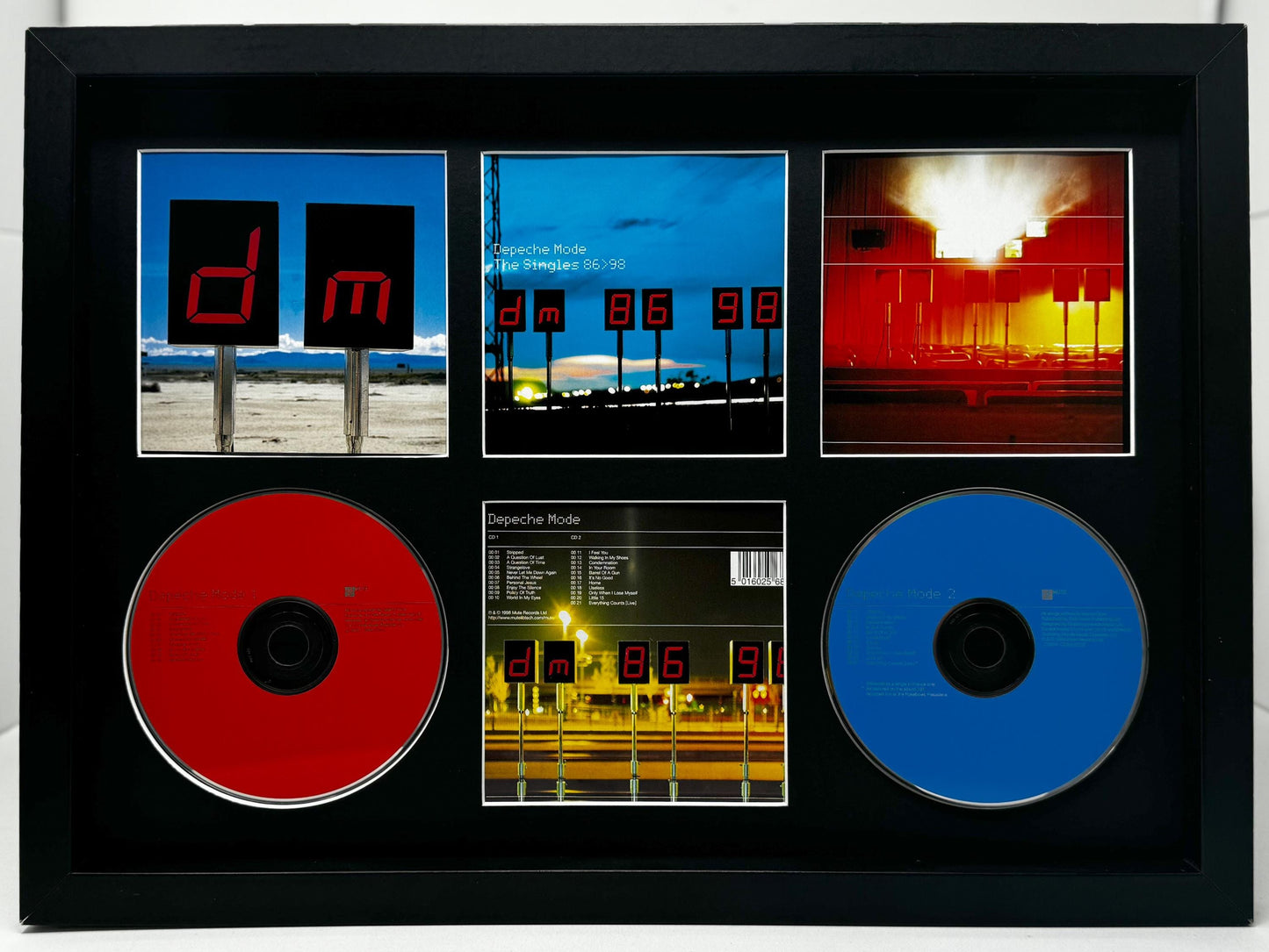 Depeche Mode | The Singles 1986-1998 | Double Retro Mounted CD Wall Display | Frame Not Included |