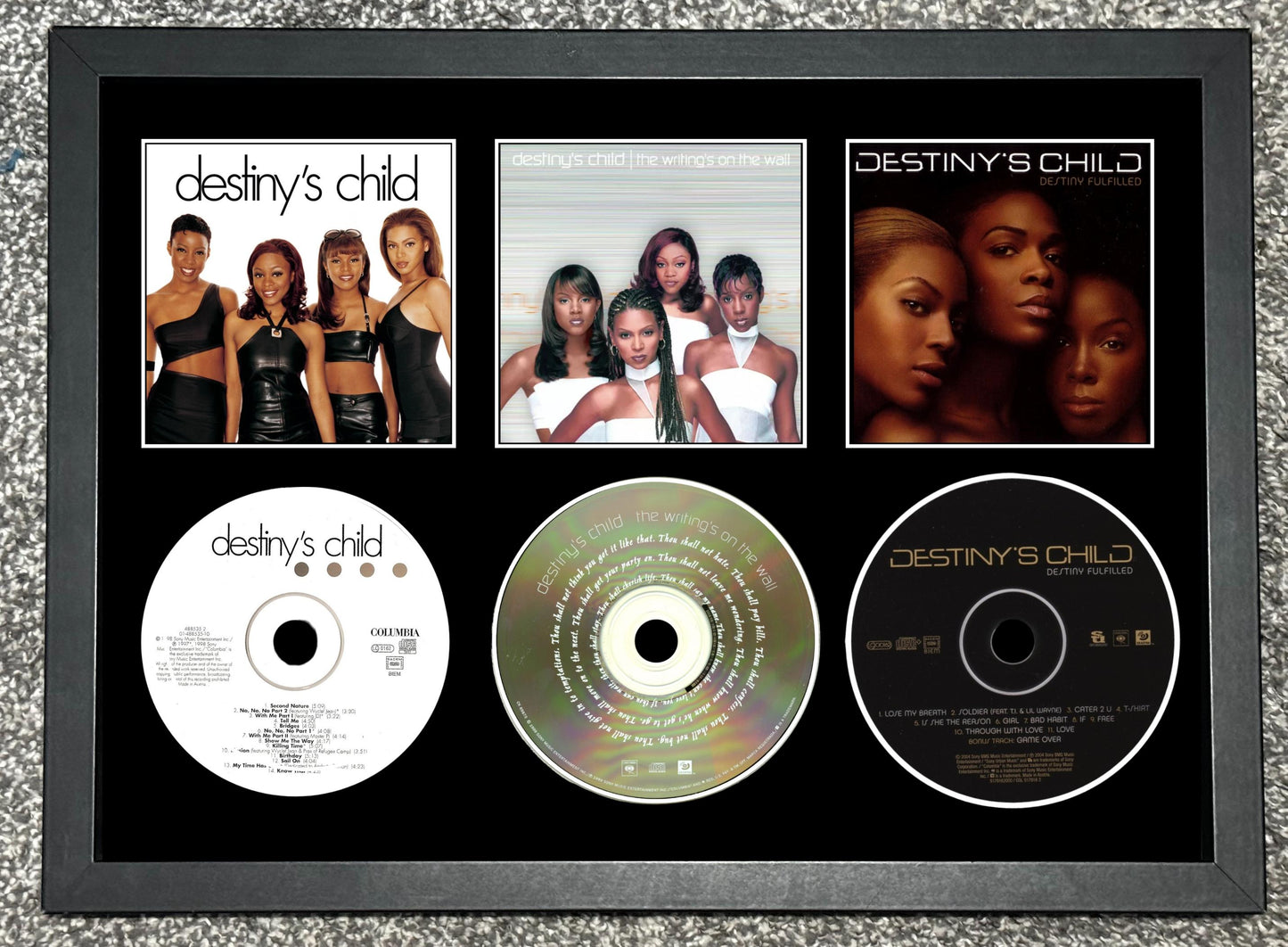 Destiny's Child | Destiny's Child | The Writing's On The Wall | Destiny Fulfilled | Retro Triple CD Wall Display | Frame Not Included |