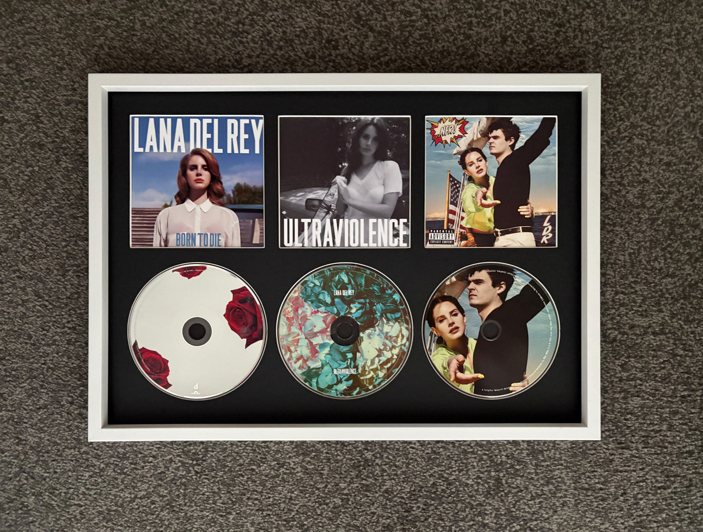 Lana Del Rey | Born To Die | Ultraviolence | NFR | Retro Triple CD Wall Display | Frame Not Included |